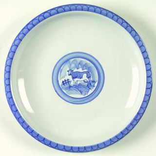 Tienshan Blue Pastures Salad Plate, Fine China Dinnerware   Blue Cow Or House, B