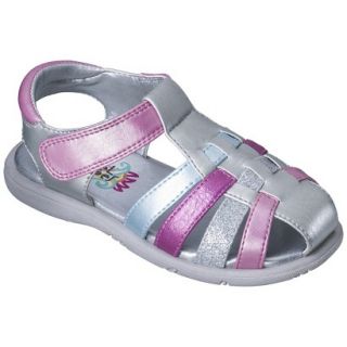 Toddler Girls Rachel Shoes Summertime Sandals   Silver 5