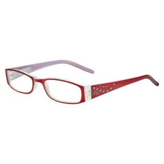 ICU Crystal Rectangle Rhinestone Reading Glasses With Sparkle Case   +3.00