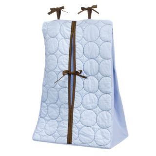 Quilted Diaper Stacker   Blue/Chocolate