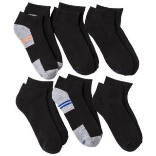 Hanes Boys 6 Pack Ankle Socks   Black S
