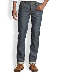 Nudie Jeans Grim Tim Straight Slim Jeans   Blue