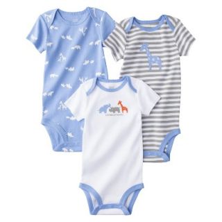 Just One YouMade by Carters Newborn Boys 3 Pack Bodysuit   Blue 6 M