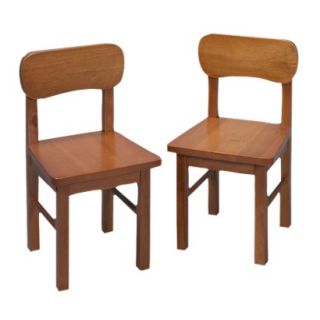 Kids Chair Set: Pair Round Chairs Honey