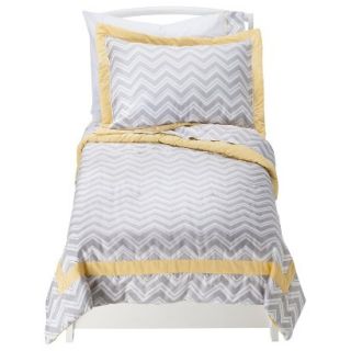 Yellow and Gray Zig Zag 5 pc. Toddler Bedding Set