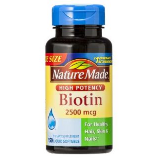 Nature Made High Potency Biotin Supplement 2500 mcg Softgels   150 Count
