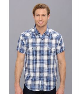 Lucky Brand Lyons Linen Western Shirt Mens Short Sleeve Button Up (Multi)