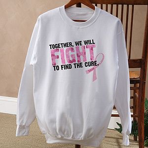Personalized Breast Cancer Awareness Pink Ribbon Sweatshirt   Find A Cure