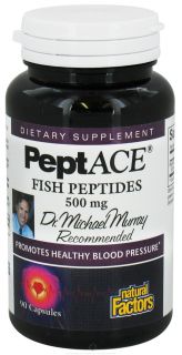 Natural Factors   PeptACE Fish Peptides with Bonito Peptide 500 mg.   90 Capsules