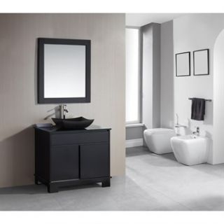 Design Element Oasis 36 Single Sink Vanity Set with Decorative Drawer   Espress