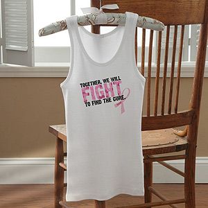 Personalized Pink Ribbon Breast Cancer Awareness Tank Top   Find A Cure