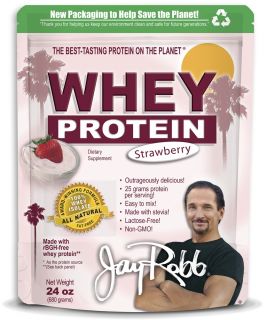 Jay Robb   Whey Protein Isolate Powder Strawberry   24 oz.