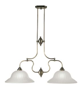 Countryside 2 Light Island Lights in Antique Brass 4282 01