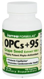 Jarrow Formulas   OPCs+95 Grape Seed Extract 100:1 100 mg.   100 Capsules