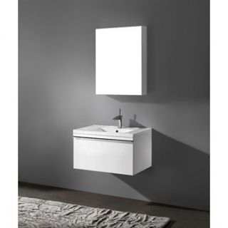 Madeli Venasca 30 Bathroom Vanity with Integrated Basin   Glossy White