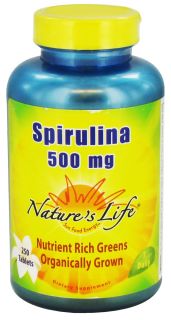 Natures Life   Spirulina 500 mg.   250 Tablets
