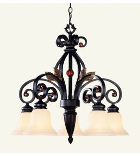 Tuscany 5 Light Chandeliers in Copper Bronze With Aged Gold Leaves 4435 56