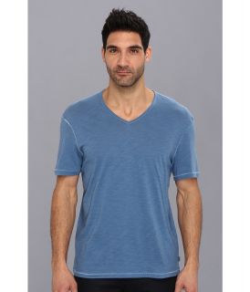 John Varvatos Star U.S.A. Pickstitch V Neck K677Q1B Mens T Shirt (Blue)