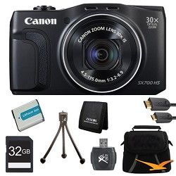 Canon PowerShot SX700 HS 16.1MP HD 1080p Digital Camera Black Ultimate Kit