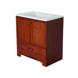 St. Paul Lancaster 30 in. Vanity in Amber with Alpine AB Engineered Composite Vanity Top in White LC30P2COM AM