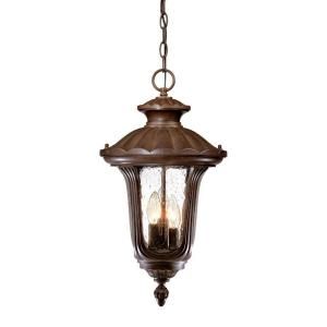 Acclaim Lighting Augusta Collection Hanging Lantern 3 Light Outdoor Burled Walnut Light Fixture 3866BW