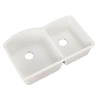 Blanco Diamond Undermount Composite 32x19x9.5 0 Hole Double Bowl Kitchen Sink in White 440180