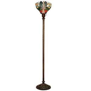 Warehouse of Tiffany 72 in. Antique Bronze Angelic Stained Glass Floor Lamp with Foot Switch 2867+BB75B