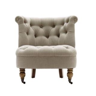 Home Decorators Collection Flanders 32 in. W Tufted Natural Linen Accent Chair 1272400400