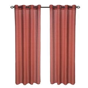 Lavish Home Red Olivia Jacquard Grommet Curtain Panel, 84 in. Length 63 84T938 R