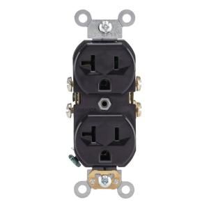 Leviton 20 Amp Commercial Duplex Outlet   Black R55 CBR20 00E