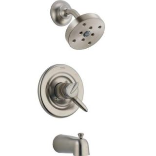 Delta Grail 1 Handle 1 Spray Tub and Shower Faucet Trim Kit in Chrome with H2Okinetic (Valve Not Included) T17485 SSH2O