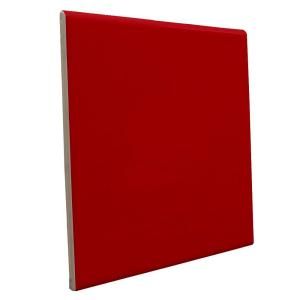 U.S. Ceramic Tile Color Collection Bright Red Pepper 6 in. x 6 in. Ceramic Surface Bullnose Wall Tile DISCONTINUED U739 S4669