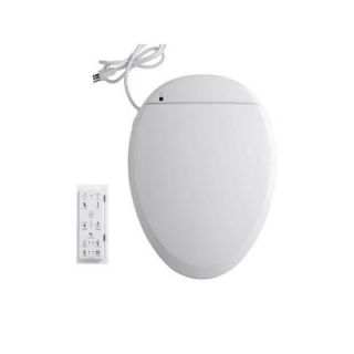 KOHLER C3 201 Elongated Closed Front Toilet Seat in White with bidet functionality, in line heater and remote controls K 4744 0