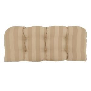Hampton Bay Roux Stripe Tufted Outdoor Bench Cushion 7426 01001600
