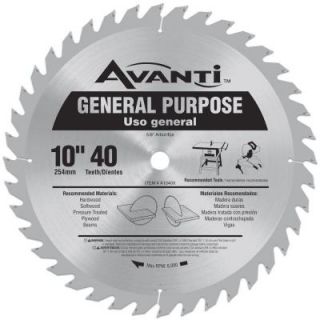 Avanti 10 in. x 40 Tooth General Purpose Circular Saw Blade A1040X
