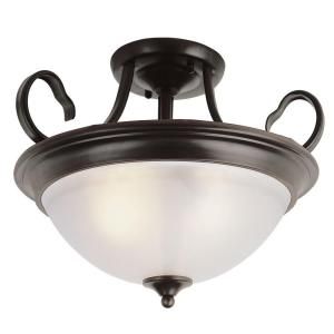 Filament Design Cabernet Collection 3 Light Oiled Bronze Semi Flush Mount with White Frosted Shade CLI WUP551922