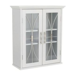 Elegant Home Fashions Victorian 20.5 in. W x 8.5 in. D x 24 in. H Wall Cabinet in White 9HD930
