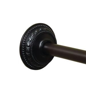 Zenith 72 in. Premium Medallion Adjustable Tension Shower Rod in Oil Rubbed Bronze EMI016HB