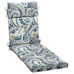 Hampton Bay Reversible Stella Paisley Outdoor Chaise Lounge Cushion DISCONTINUED AD22853A 9D1
