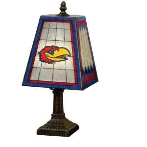 The Memory Company NCAA 14 in. Kansas Jayhawks Art Glass Table Lamp COL KAN 462