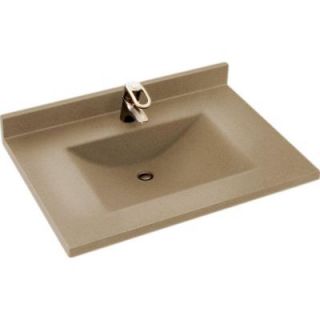 Swanstone Contour 37 in. Solid Surface Vanity Top in Barley with Barley Basin CV2237 091