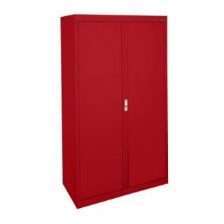 Sandusky System Series 30 in. W x 64 in. H x 18 in. D Double Door Storage Cabinet with Adjustable Shelves in Red HA3F301864 01