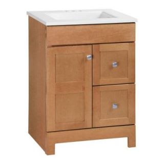 American Classics Artisan 24 1/2 in. W x 19 in. D Vanity in Harvest with Cultured Marble Vanity Top in White PPARTHVT24DY