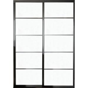 Contractors Wardrobe Silhouette 60 in. x 81 in. 5 Lite 2 Panel Aluminum Bronze Interior Bypass Door Silhouette