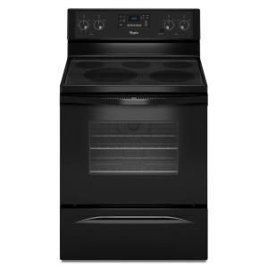 Whirlpool 5.3 cu. ft. Electric Range with Self Cleaning Convection Oven in Black WFE525C0BB