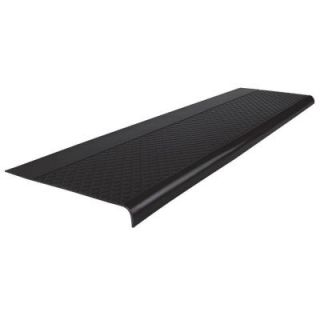 ROPPE Diamond Profile Round Nose Black 36 in. x 12 1/4 in. Stair Tread 36311P100