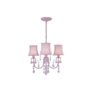Illumine Designer Collection 3 Light Pink Chandelier with Fabric Shade CLI LS 19528PINK