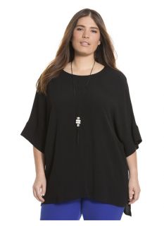 Lane Bryant Plus Size Draped dolman blouse     Womens Size 26/28, Black