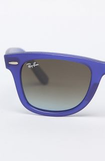 Ray Ban Sunglasses Matte Plastic Frame Tinted Lens Blue