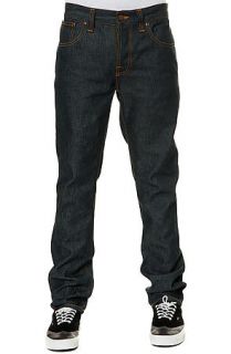 Nudie Jeans Pants Grim Tim Organic Dry Greencast Denim in Raw Tint Blue Green